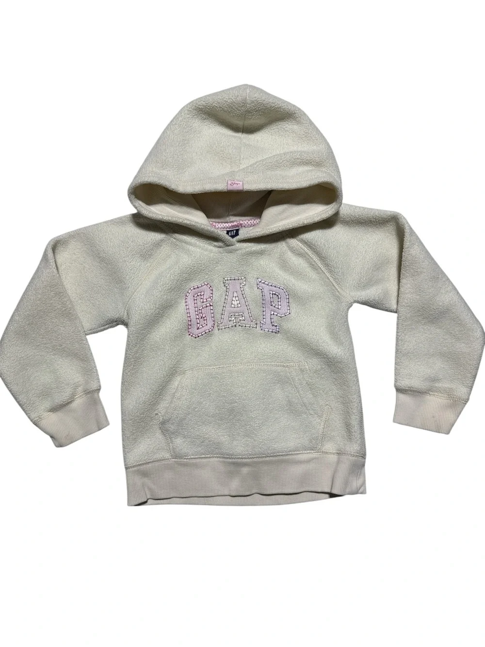VTG Baby Gap Cream Fleece Logo Hoodie 5T Toddler‎ Y2K Kids 2000s